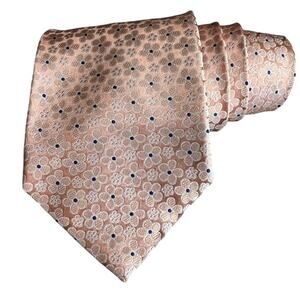 City of London Silk Tie Peach Floral Print